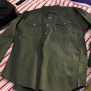 Wrangler Olive Green Casual Shirt